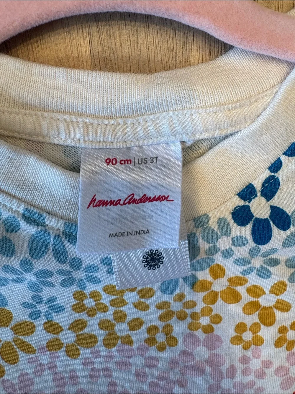 Hanna Andersson Toddler Tunic Dress Long Sleeve “Floral Rainbow on Ecru” 3T